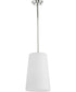 Clarion 1-Light Etched White Pendant P500430 Polished Nickel
