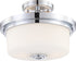 13"W Soho 2-Light Close-to-Ceiling Polished Chrome / Satin White