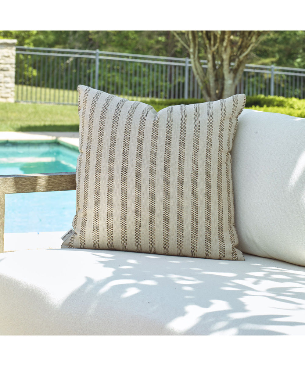Basket Stripe Rattan Outdoor Pillow