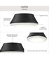 Avra Large 3-Light Flush Mount with Etched White Glass Shade Matte Black
