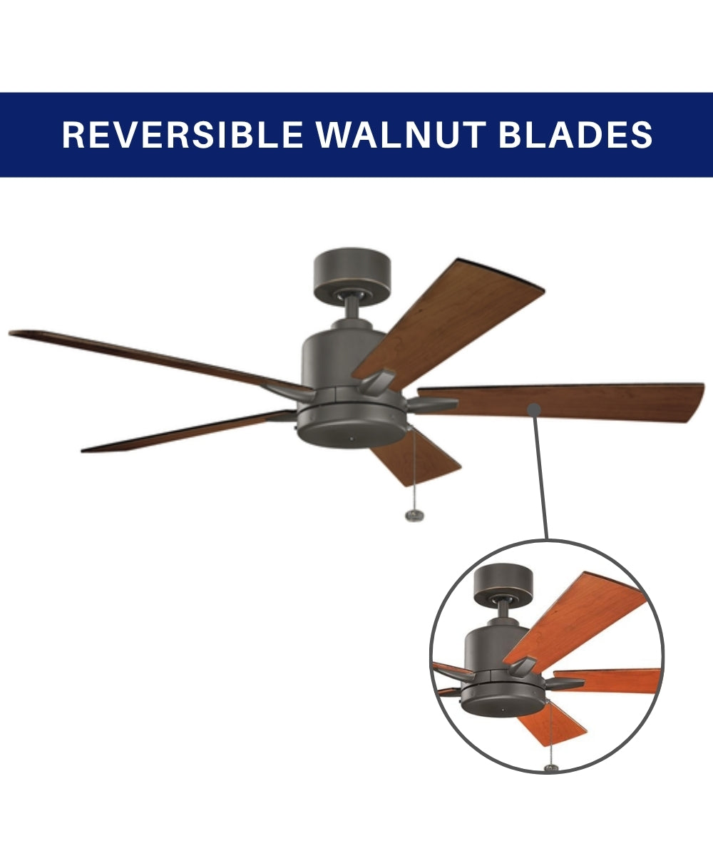 52" Lucian II 5-Blade Ceiling Fan Olde Bronze with Cherry/Walnut Blades by Kichler