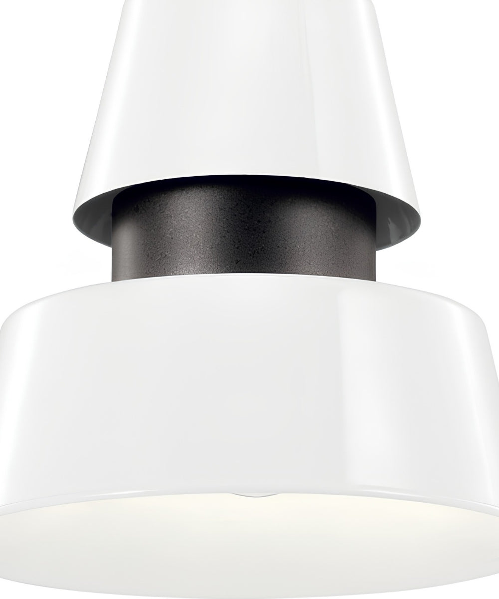 Lozano 9"W 1-Light White Finish Metal Cone Shade Indoor/Outdoor Pendant Light by Kichler