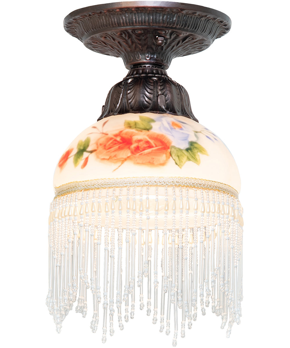 6" Wide Roussillon Rose Bouquet Flushmount