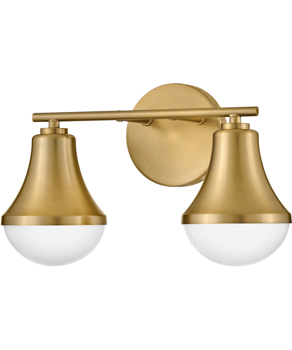 Haddie 2-Light Small Two Light Vanity in Lacquered Brass