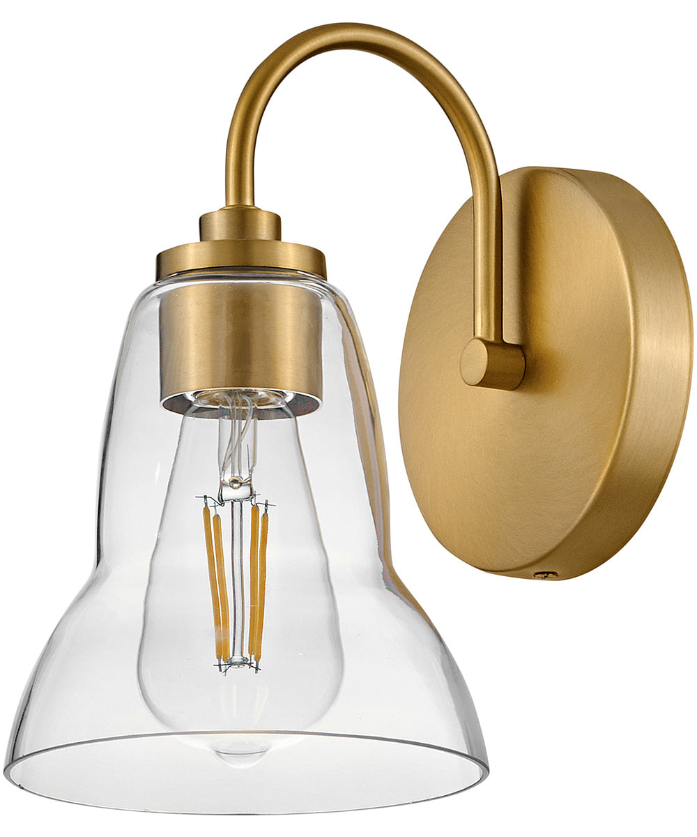 Vera 1-Light Small Single Light Vanity in Lacquered Brass