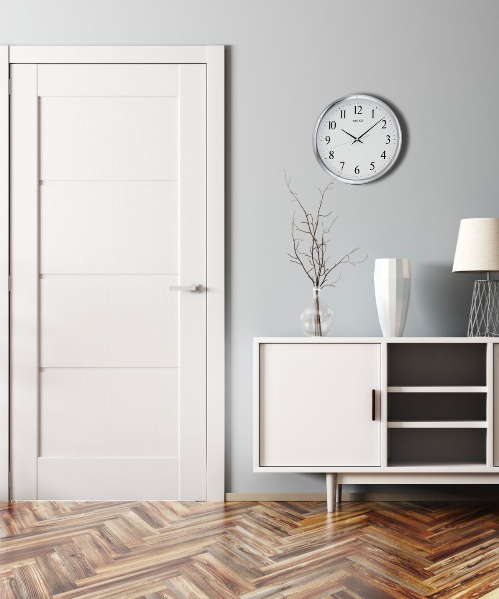 Silver-Tone Numbered Wall Clock