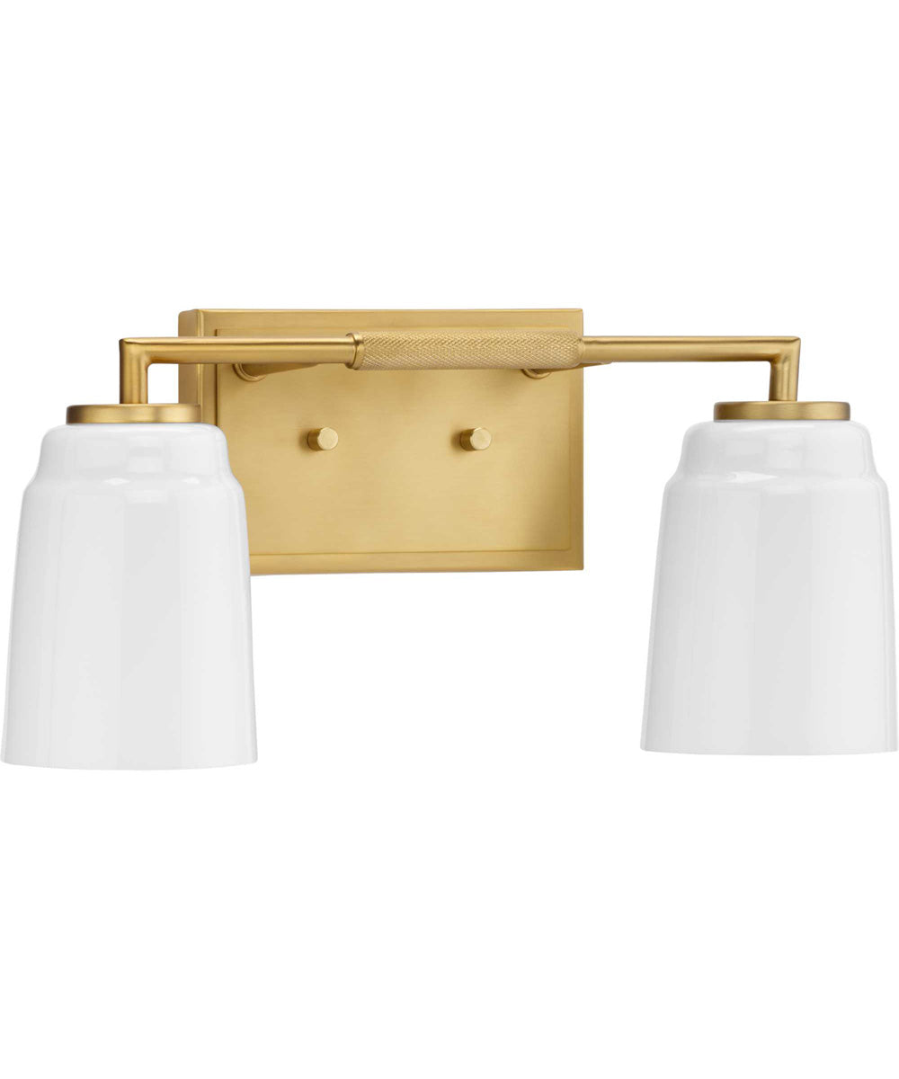 Spenser 2-Light Industrial Vanity Light Brushed Gold