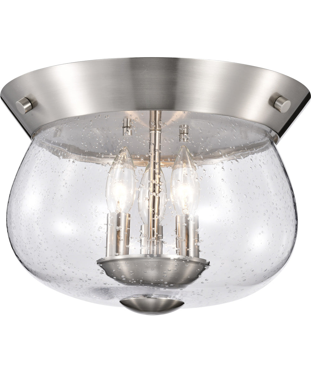 Boliver 3-Light Close-to-Ceiling Brushed Nickel