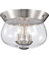 Boliver 3-Light Close-to-Ceiling Brushed Nickel