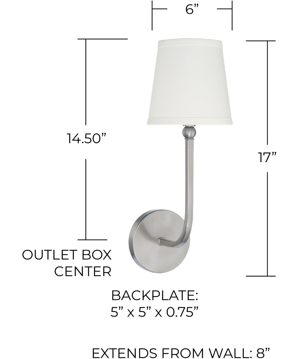 Dawson 1-Light Sconce Brushed Nickel