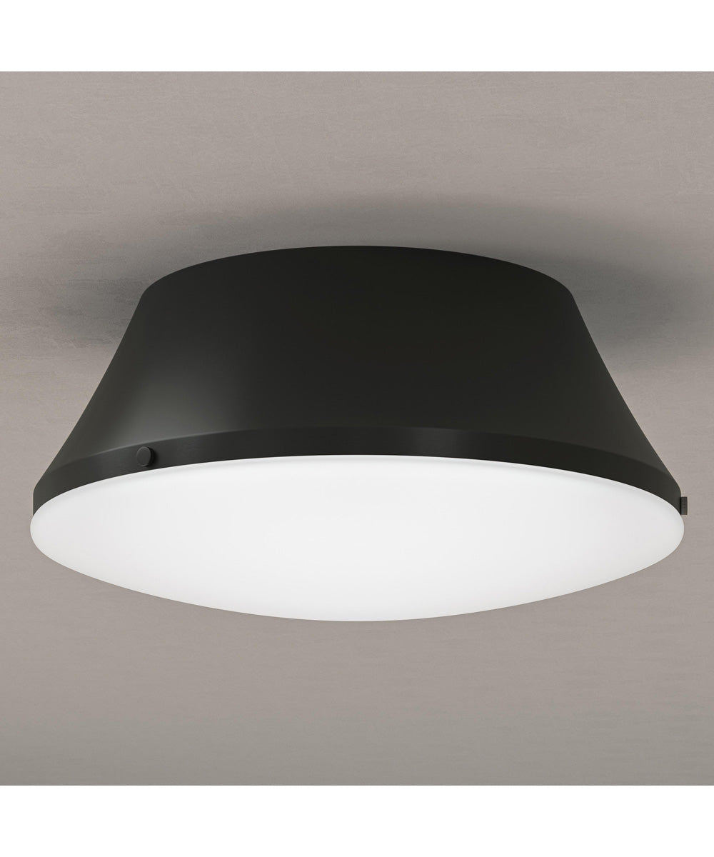 Avra Large 3-Light Flush Mount with Etched White Glass Shade Matte Black
