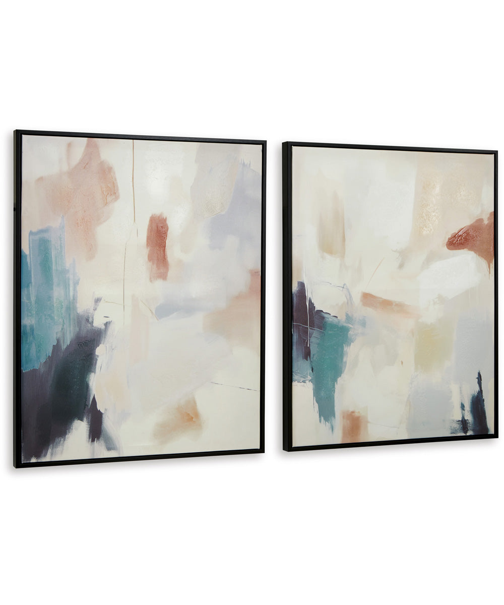 Caldish Wall Art Set Set of 2 Blue/White/Pink