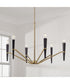 Enzo 6-Light Chandelier Aged Brass and Black