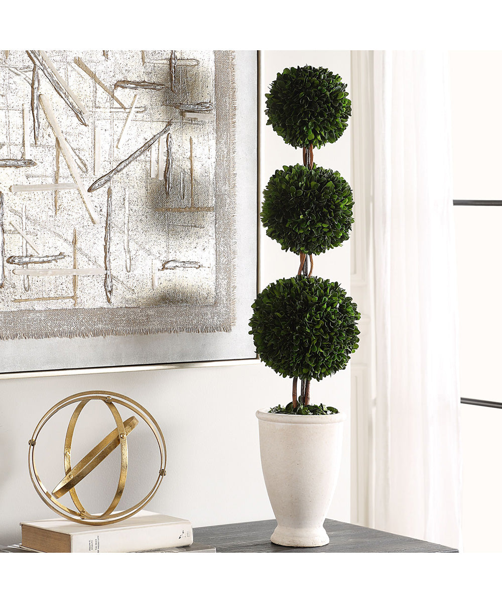 Preserved Boxwood Triple Topiary