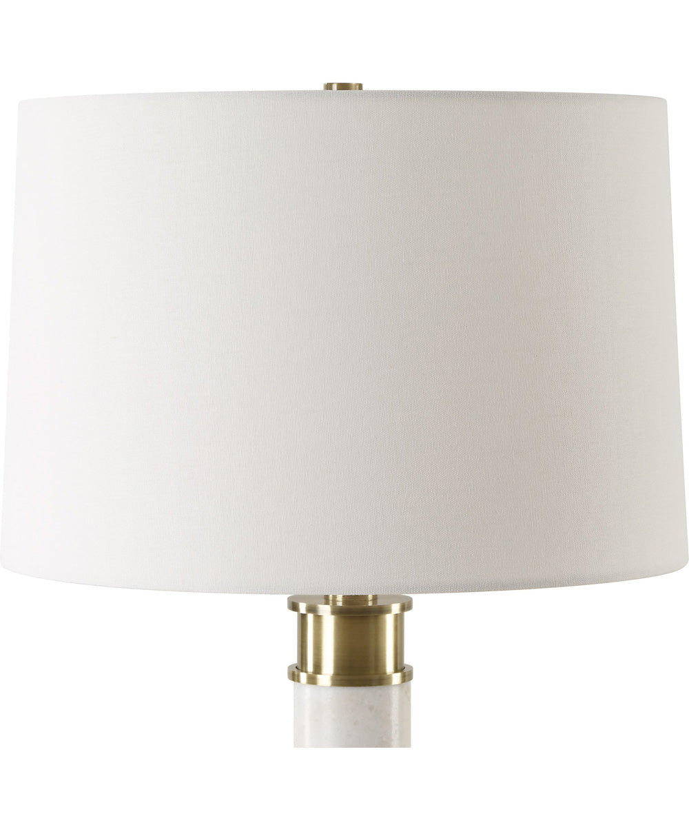 Plinth White Marble Table Lamp
