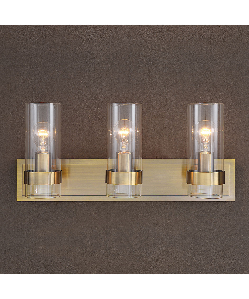 Cardiff Antique Brass 3 Light Vanity
