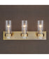 Cardiff Antique Brass 3 Light Vanity