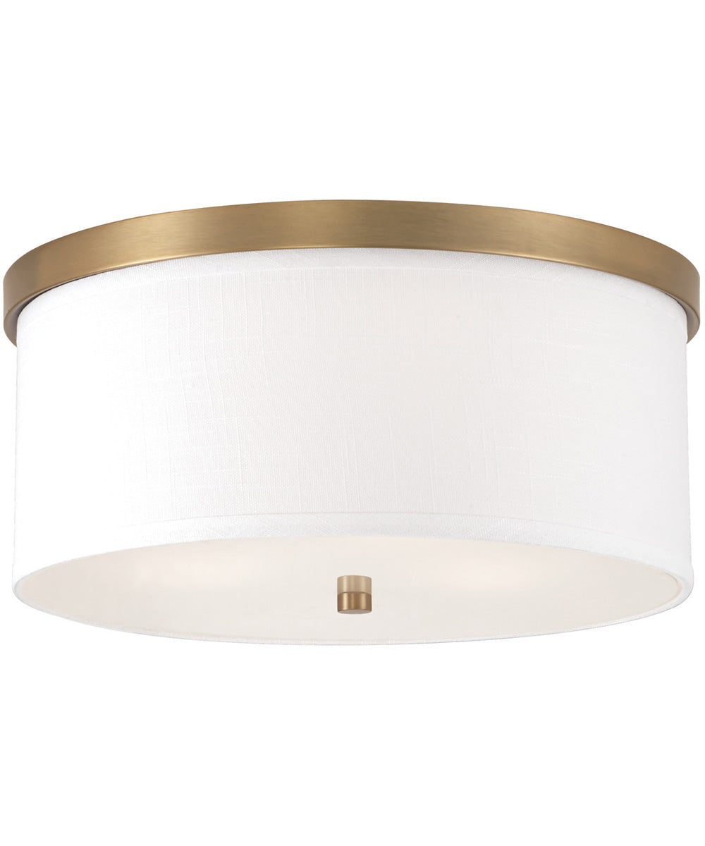 Midtown 3-Light Flush Mount Aged Brass