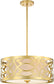18"W Filigree 3-Light Pendant Natural Brass