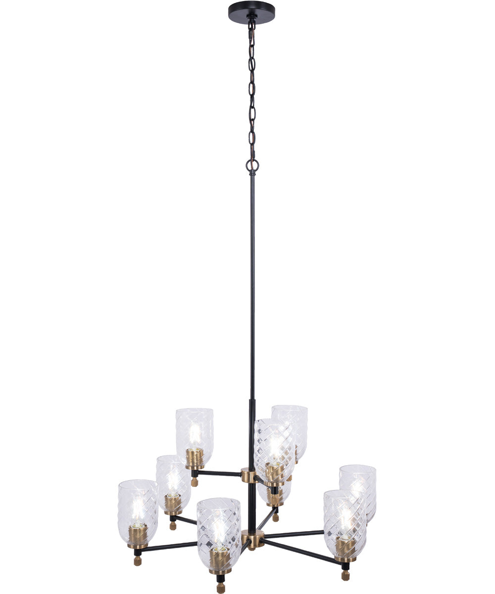 Council 9-Light Lighting Flat Black/Satin Brass