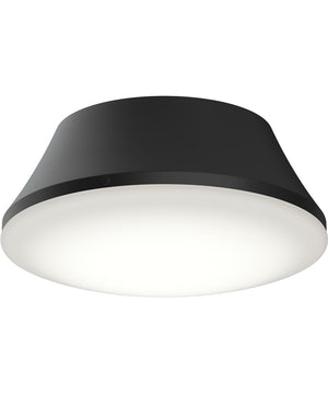 Avra Large 3-Light Flush Mount with Etched White Glass Shade Matte Black