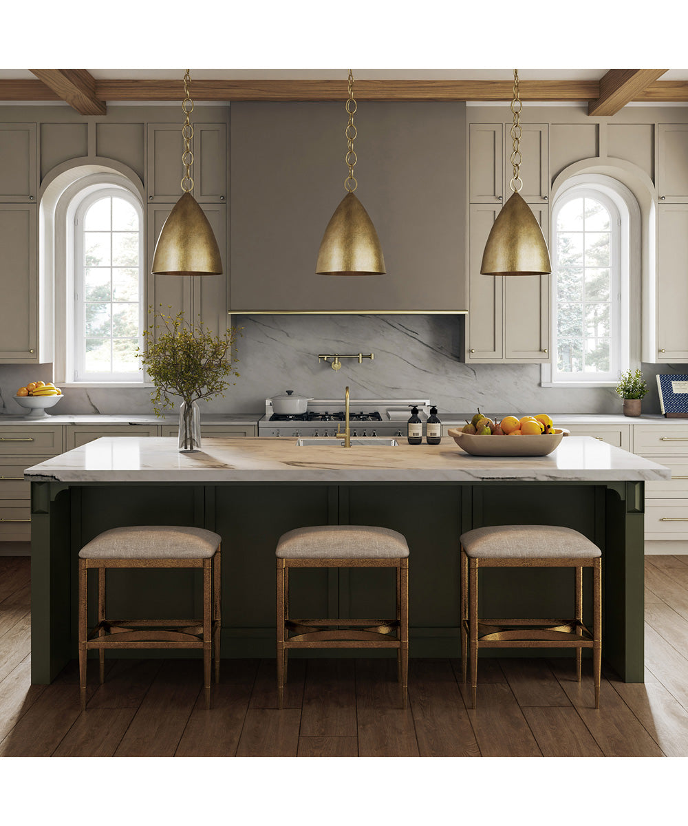 Francesca 1-Light Pendant Feathered Gold