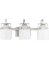Fessler 3-Light Opal Glass Farmhouse Bath Light Brushed Nickel