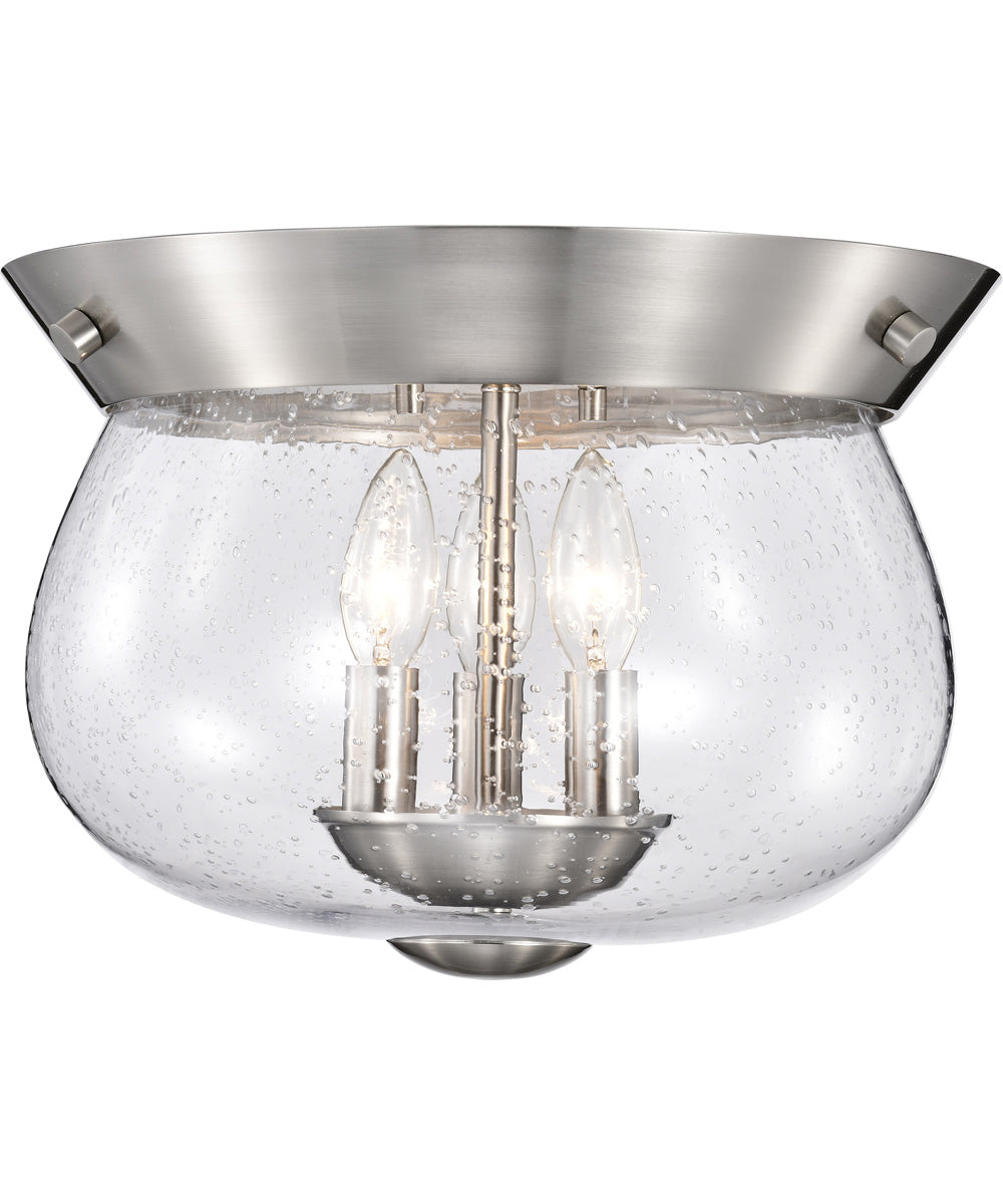 Boliver 3-Light Close-to-Ceiling Brushed Nickel