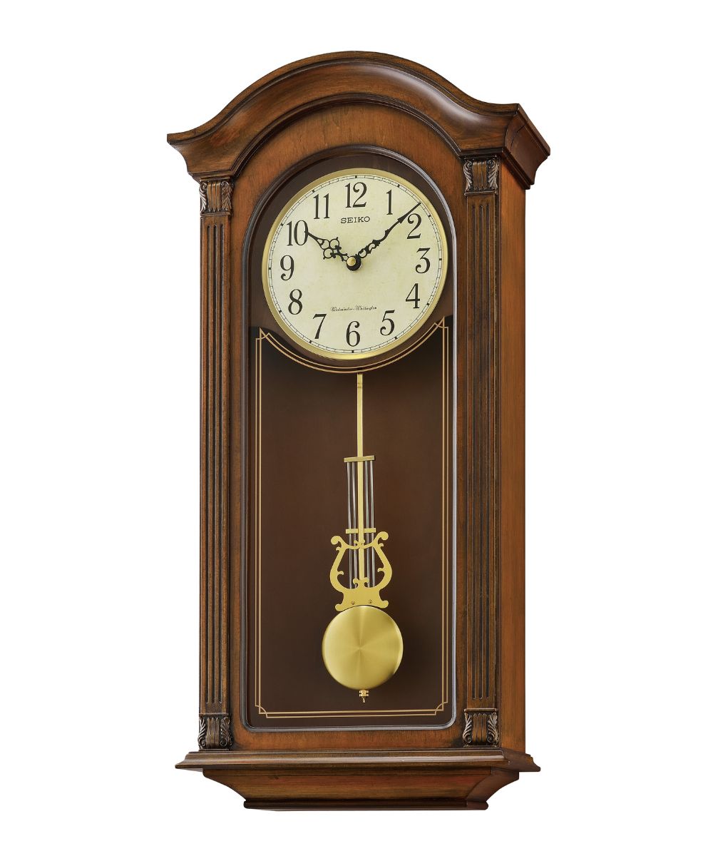 Wall Clock with Pendulum and Dual Chimes