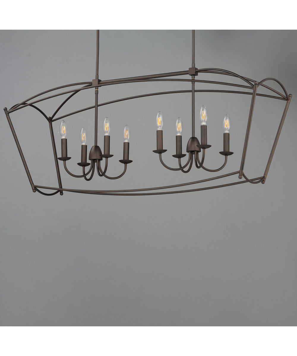 Plumette 8-Light Linear Pendant Chestnut Bronze