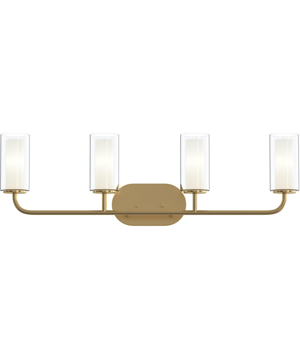Mack 4-Light Vanity Light with Layered Glass Shades Brushed Gold