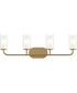 Mack 4-Light Vanity Light with Layered Glass Shades Brushed Gold