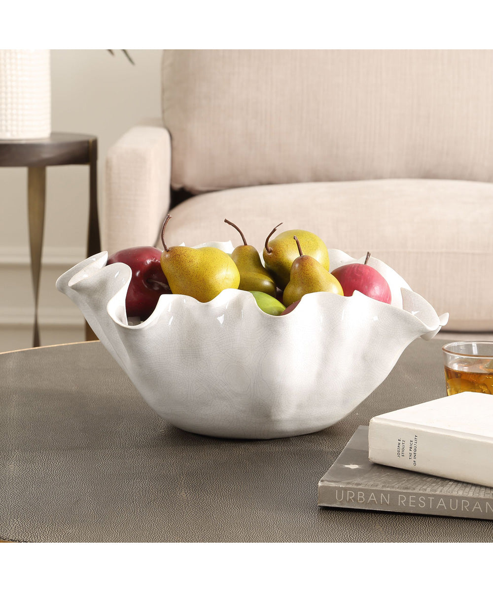 Ruffle White Bloom Bowl