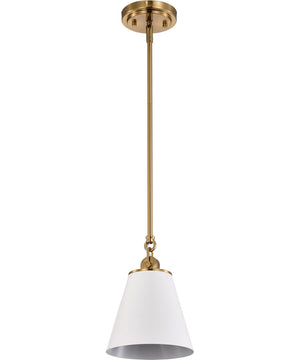 Dover 1-Light Pendant White / Vintage Brass