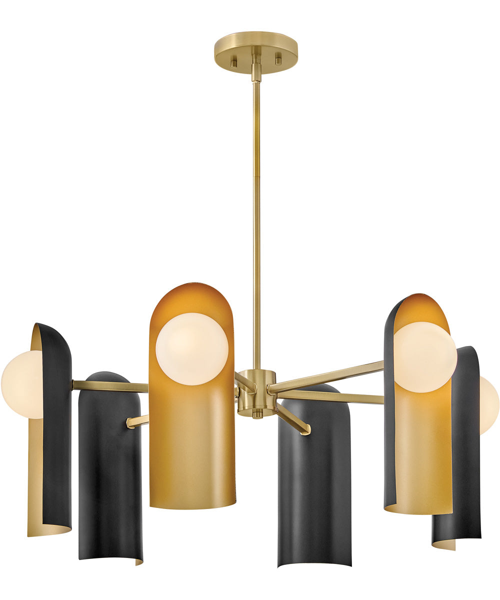 Zuri 6-Light Medium Single Tier in Lacquered Brass