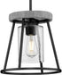 Laramie 1-Light Rustic Modern Clear Seeded Glass Pendant Matte Black