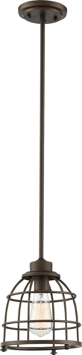8"W Maxx 1-Light Pendant Mahogany Bronze