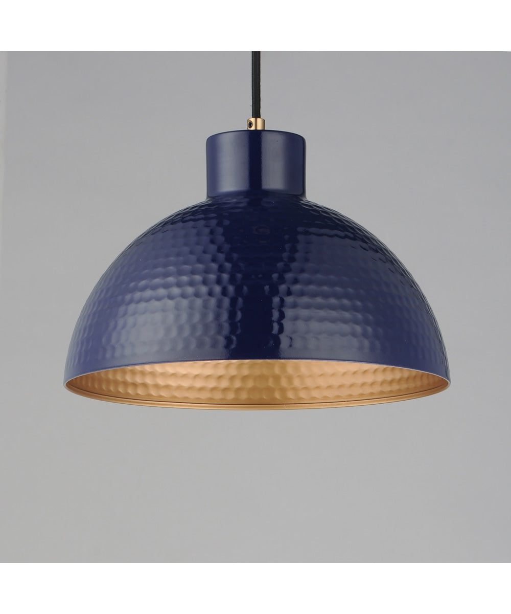 Rockport 12 inch 1-Light Pendant Green / Natural Aged Brass