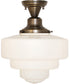 13.5" Wide Revival Schoolhouse Tiered Globe Flushmount