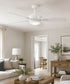 56" Tranquil 5-Blade Ceiling Fan White Finish with Integrated LED Light and Remote