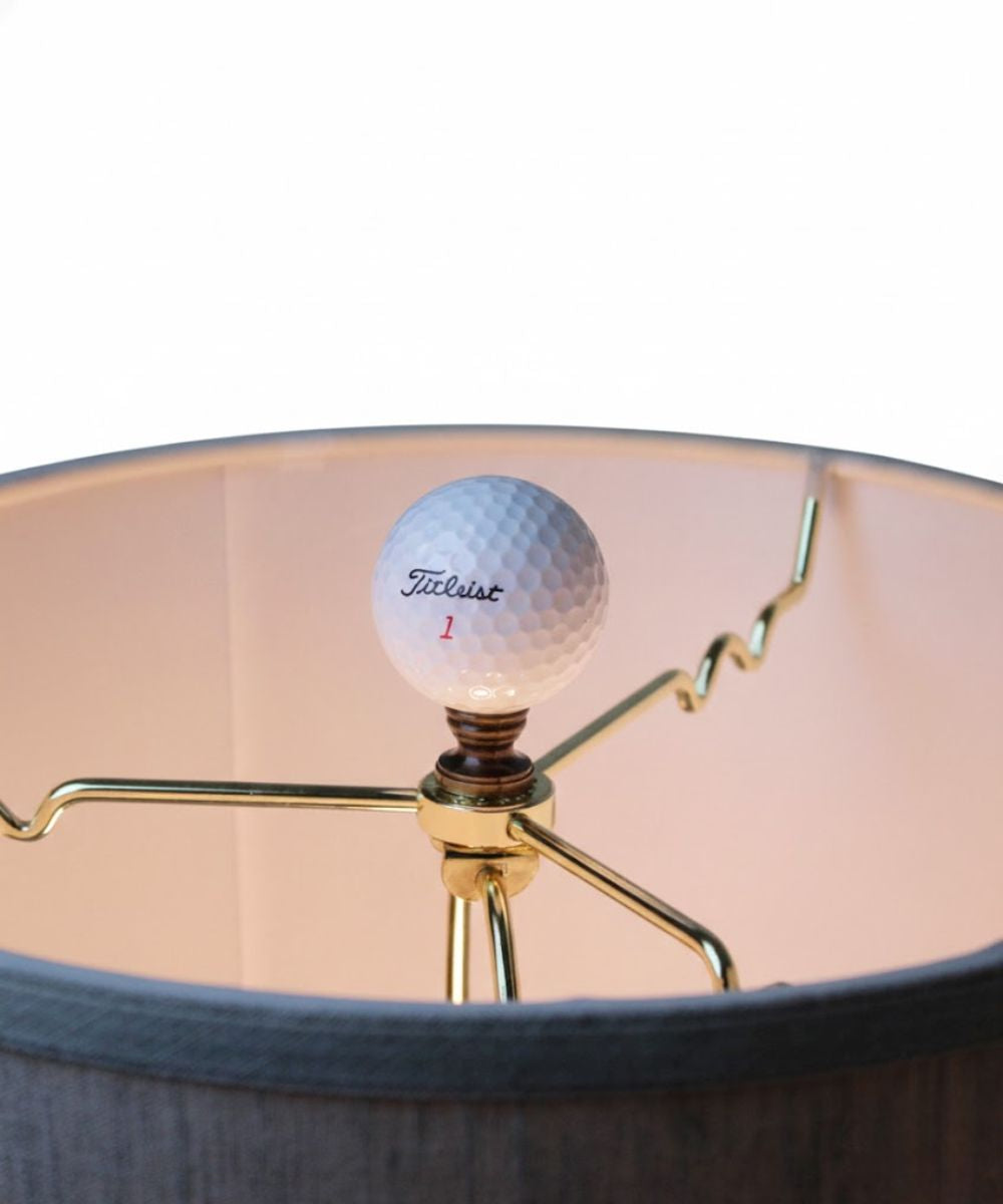 Golf Ball Lamp Finial, White, 2.25"h