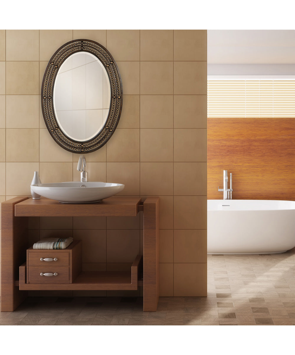 24x34" Wall Mirror in Distressed Oil Rubbed Bronze with Antique Gold