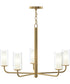 Mack 5-Light Chandelier with Layered Glass Shades Brushed Gold