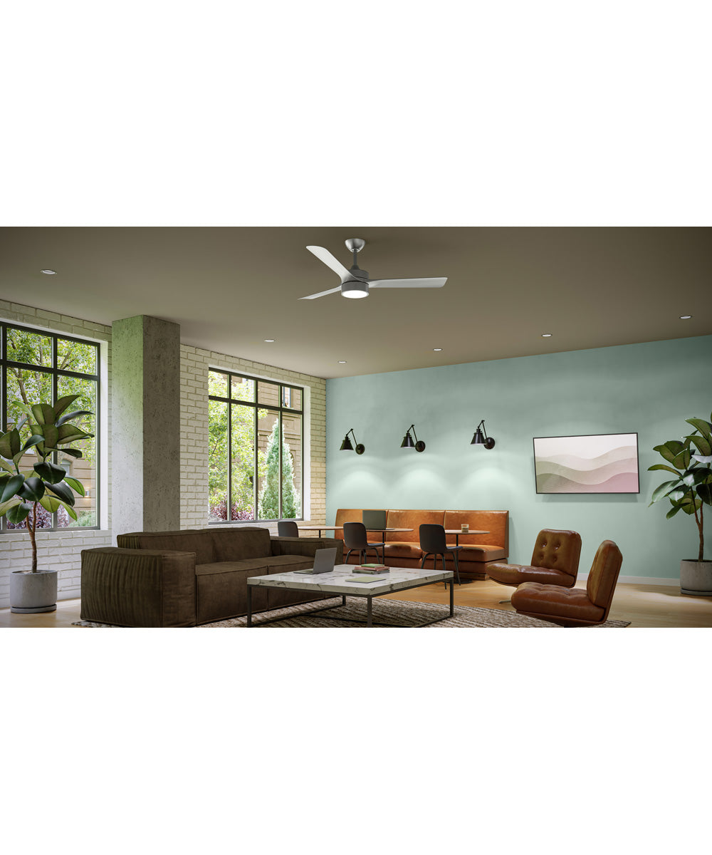 Axion II 52 in. 3-Blade Modern LED Ceiling Fan Brushed Nickel