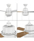 Trevina V 52" 3-Blade Indoor Ceiling Fan with Light Kit White Opal Shade Satin White