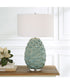Laced Up Sea Foam Glass Table Lamp
