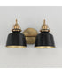Hollis 2-Light Sconce Natural Aged Brass