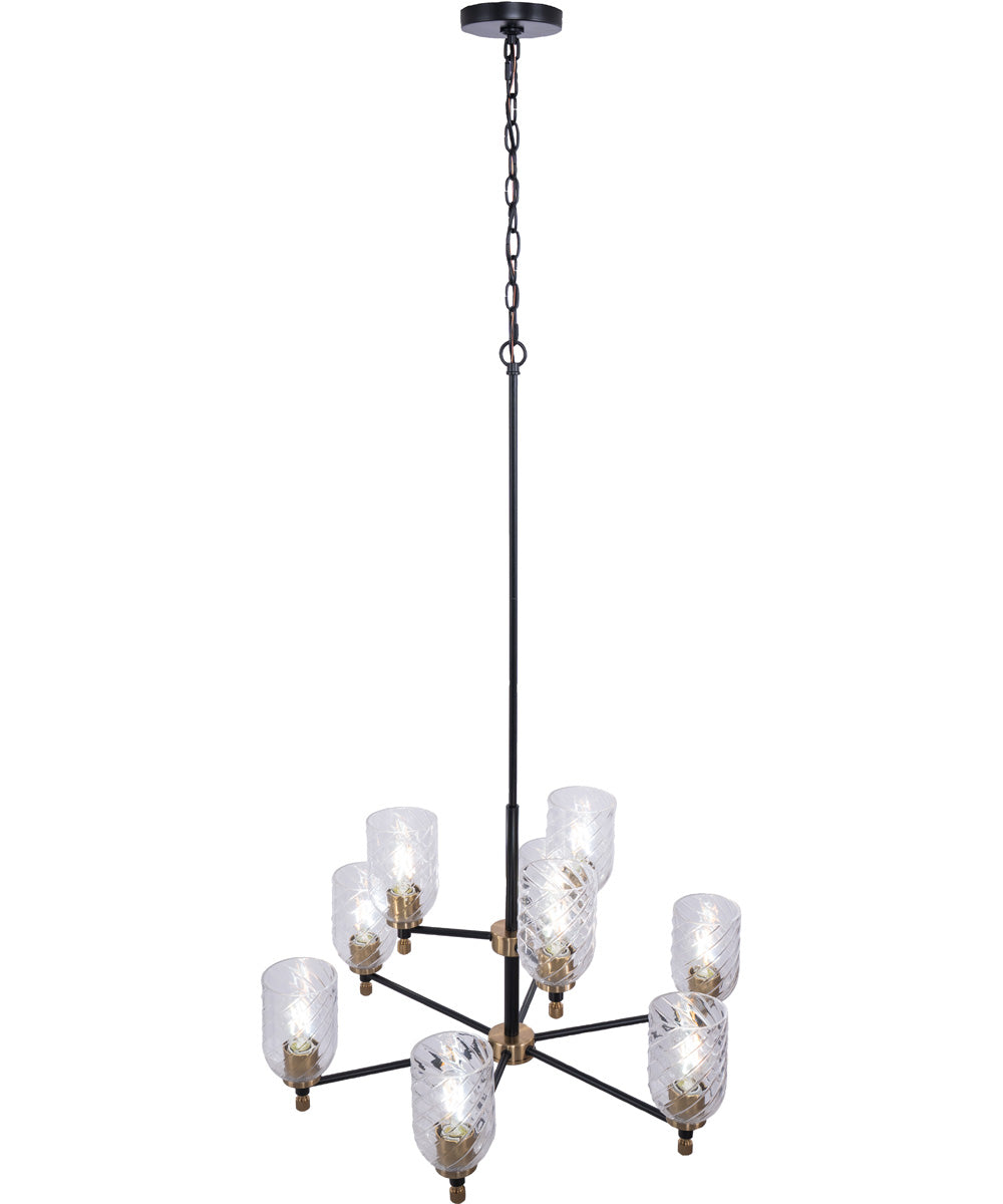 Council 9-Light Lighting Flat Black/Satin Brass