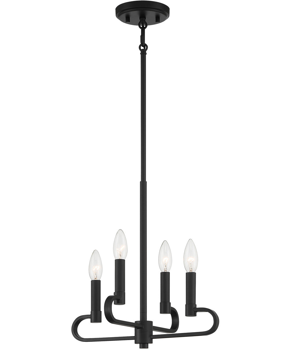 Summit 4 Light Chandelier Convertible Matte Black