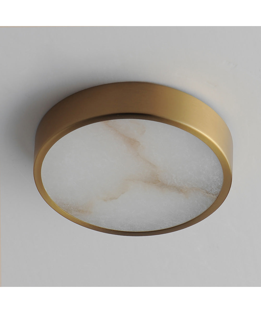 Slab 5.5 inch LED Alabaster Flush Mount Natural Aged Brass